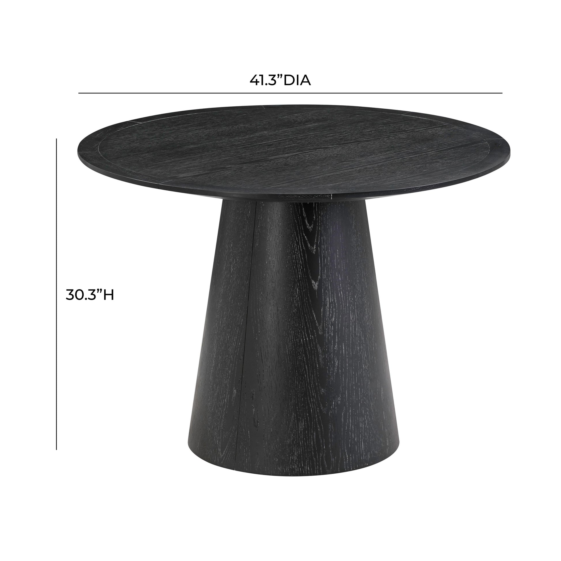 Sahara 41 Black Oak Round Dining Table by TOV D54225
