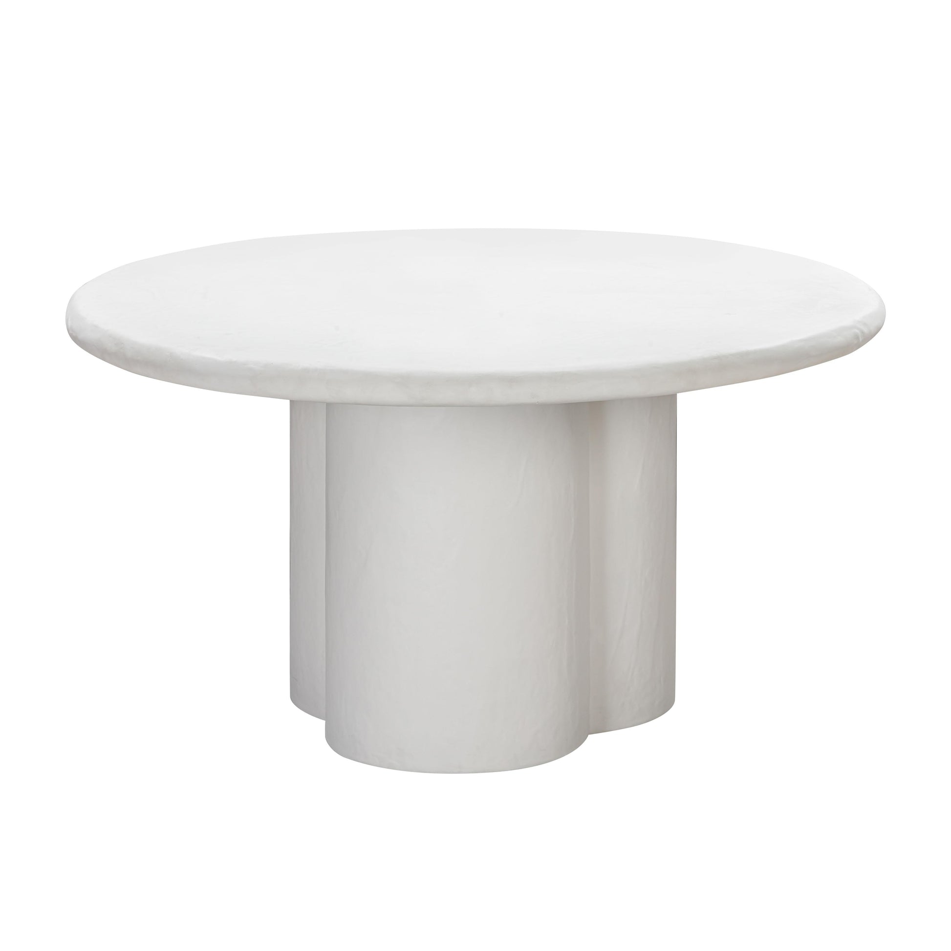 Elika 59" Faux Plaster Indoor/Outdoor Round Dining Table White by Tov Furniture