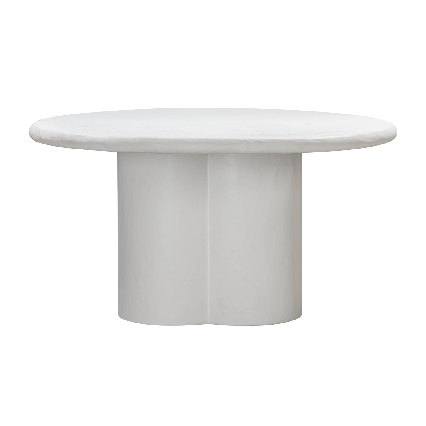 Elika 59" Faux Plaster Indoor/Outdoor Round Dining Table White by Tov Furniture