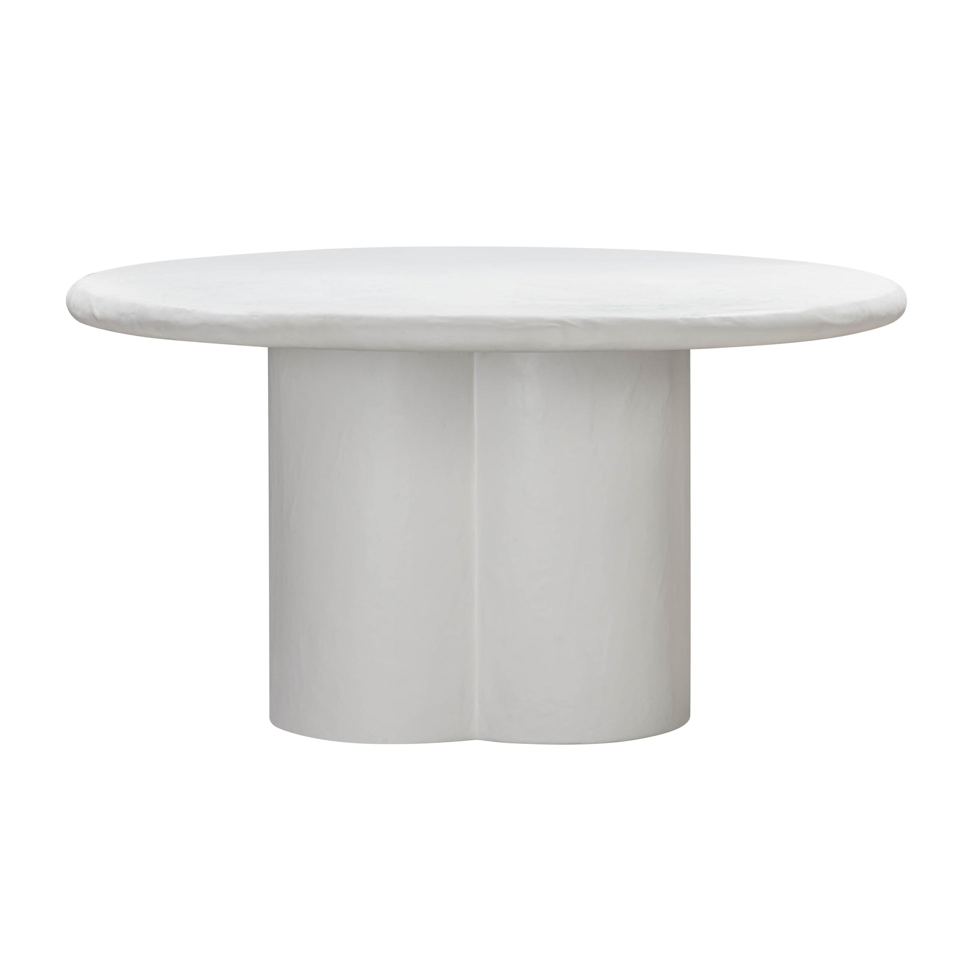 Elika 59" Faux Plaster Indoor/Outdoor Round Dining Table White by Tov Furniture