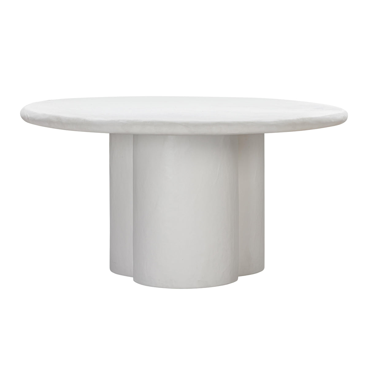 Elika White Faux Plaster Round Dining Table by TOV Furniture – photo 4 of 8