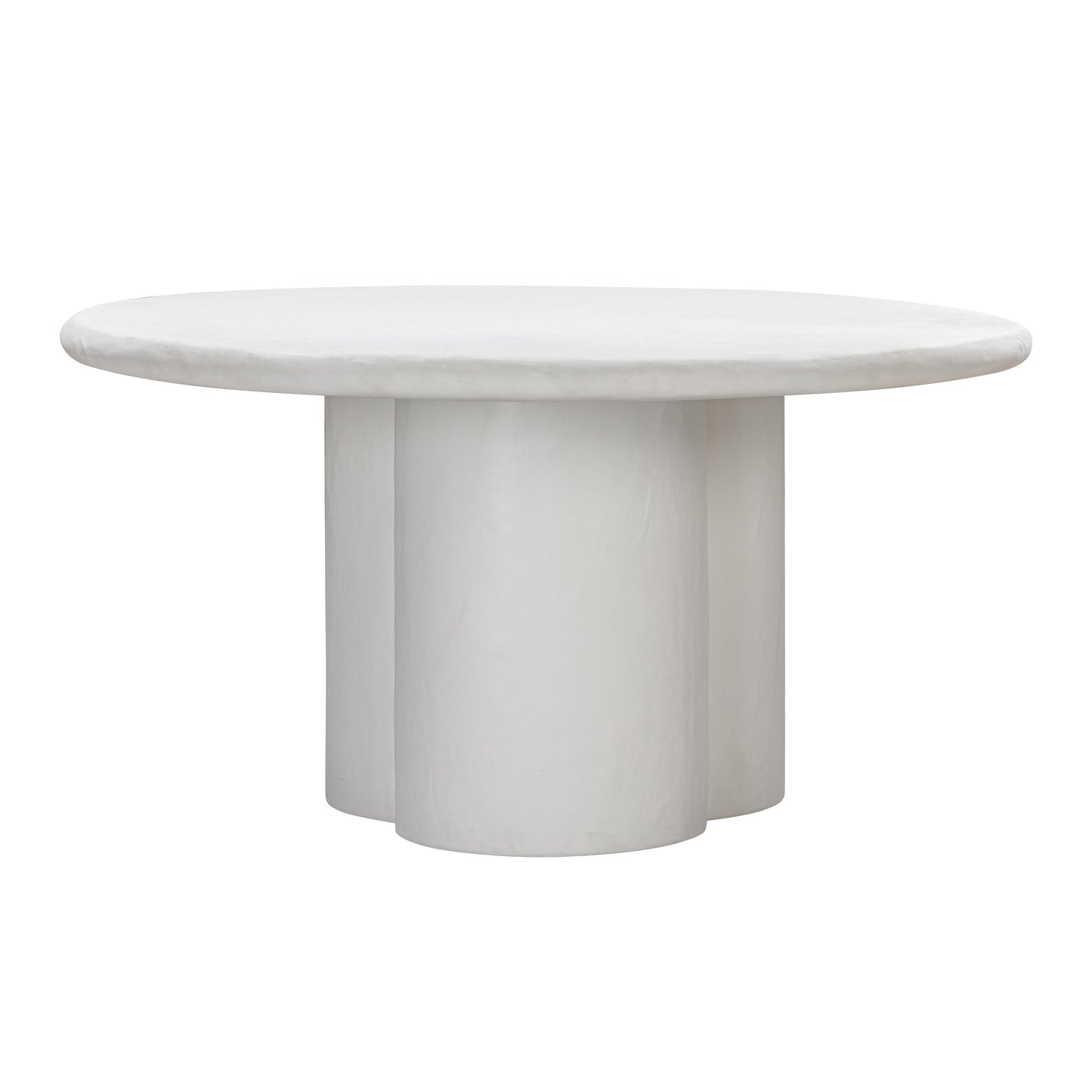 Elika 59" Faux Plaster Indoor/Outdoor Round Dining Table White by Tov Furniture