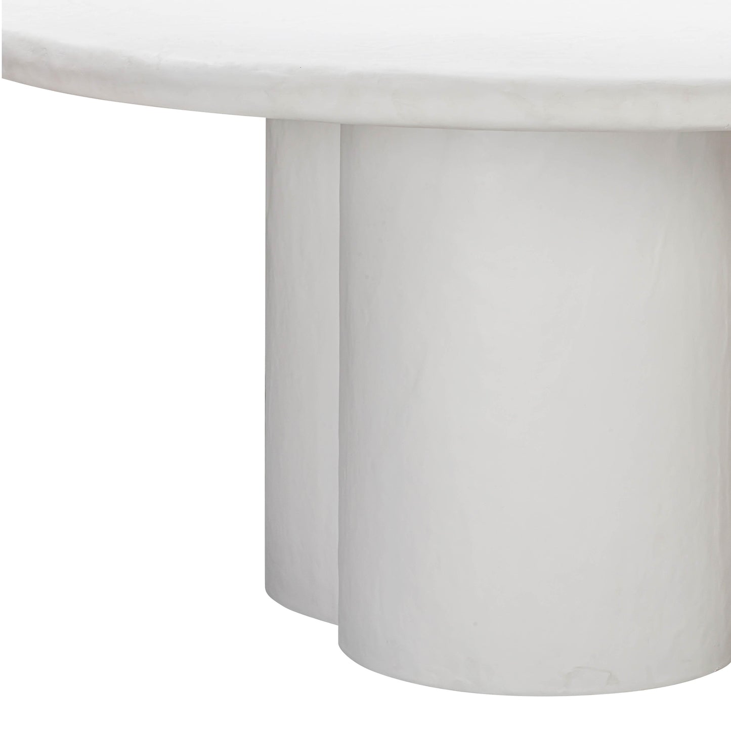 Elika 59" Faux Plaster Indoor/Outdoor Round Dining Table White by Tov Furniture