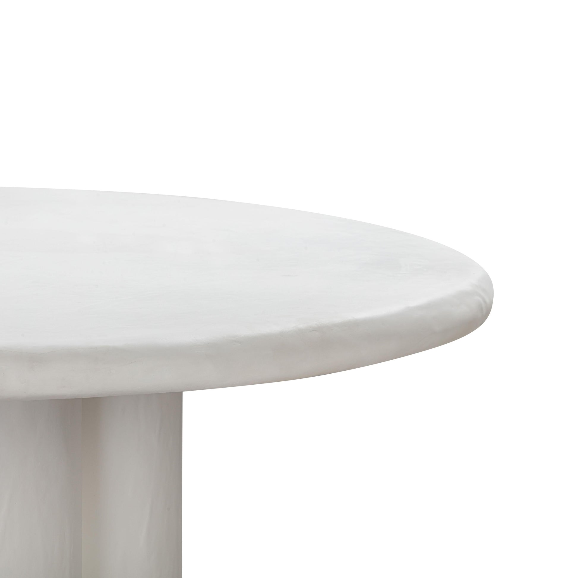 Elika 59" Faux Plaster Indoor/Outdoor Round Dining Table White by Tov Furniture