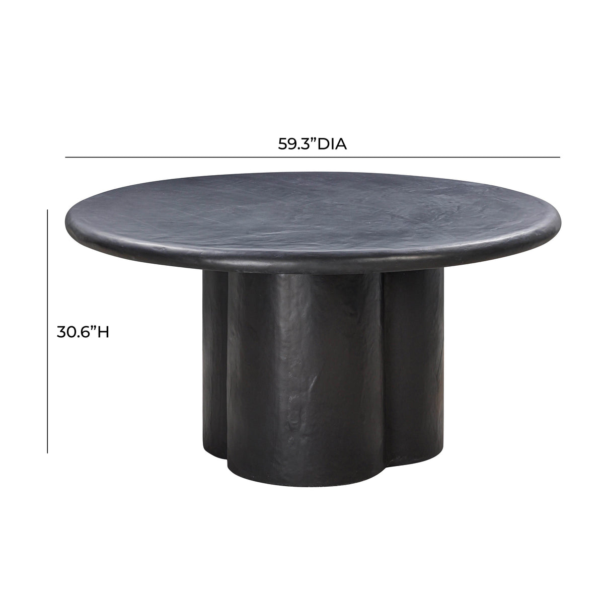 Elika Black Faux Plaster Round Dining Table by TOV Furniture – photo 7 of 7