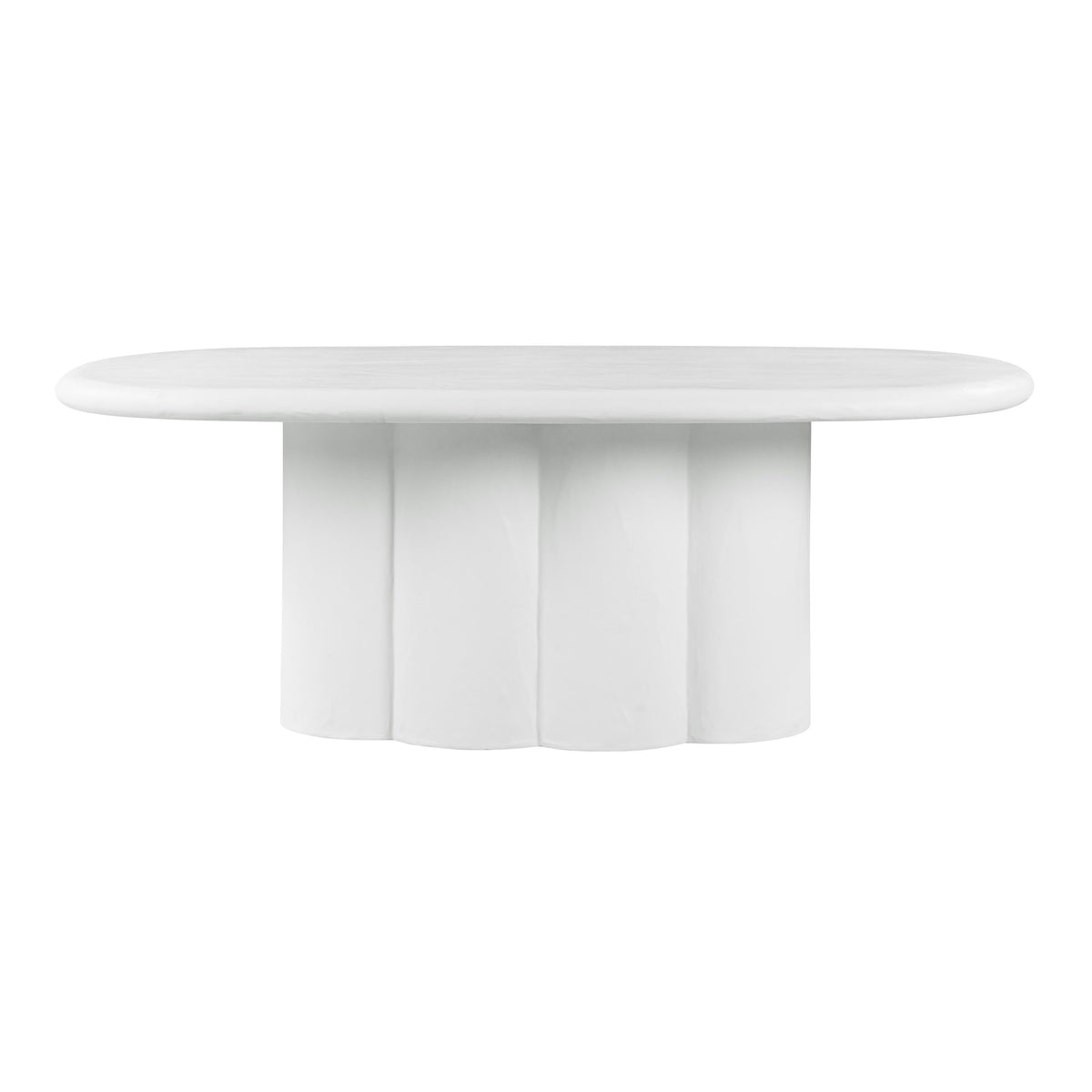 Elika White Faux Plaster Oval Dining Table by TOV Furniture – photo 1 of 7