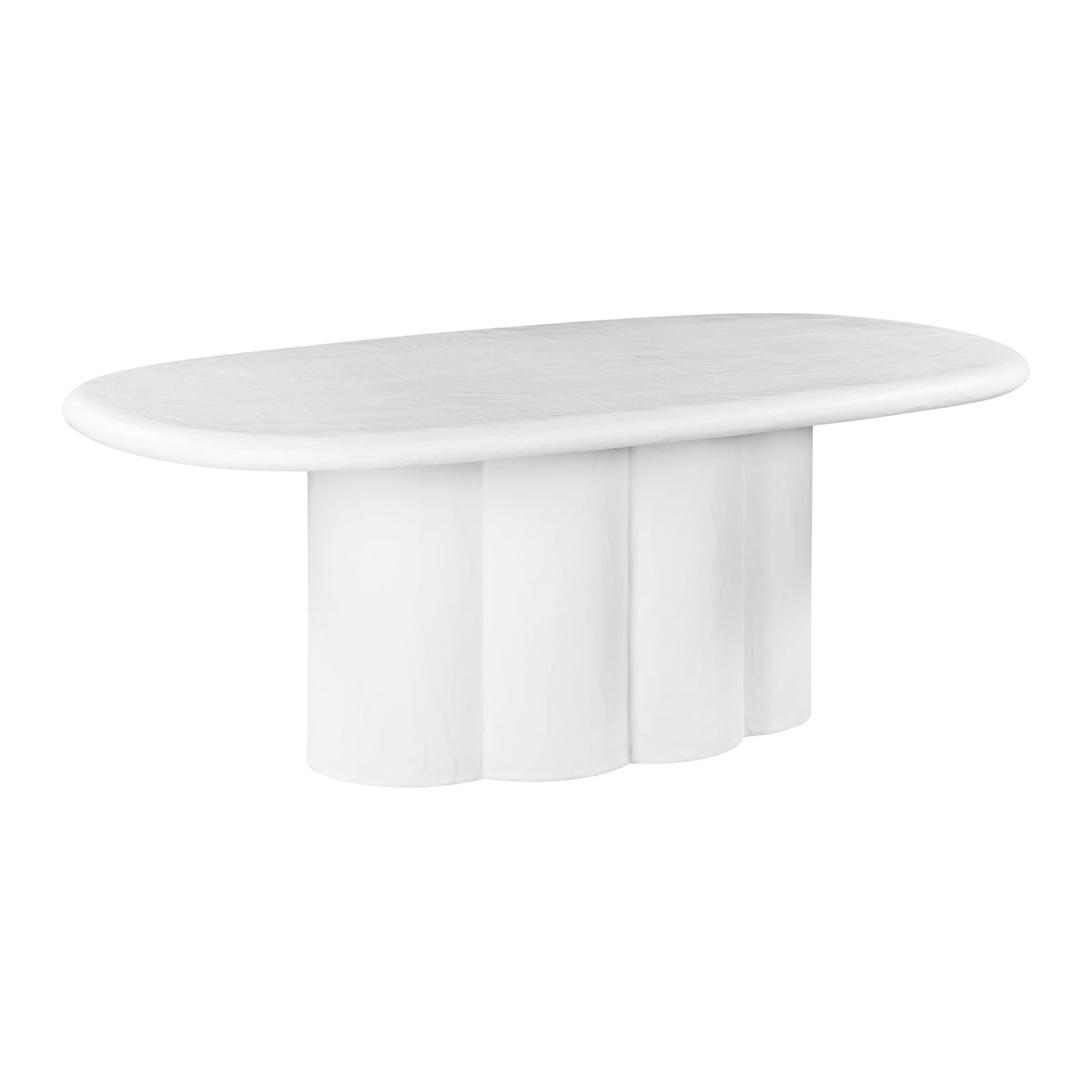 Elika White Faux Plaster Oval Dining Table by TOV Furniture – photo 3 of 7