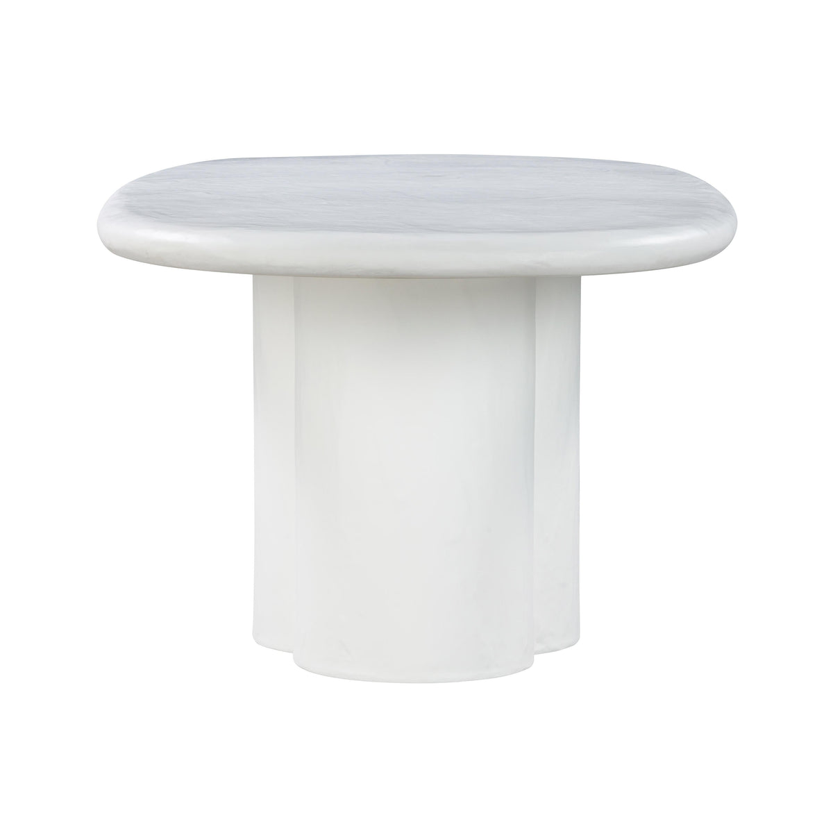 Elika White Faux Plaster Oval Dining Table by TOV Furniture – photo 4 of 7