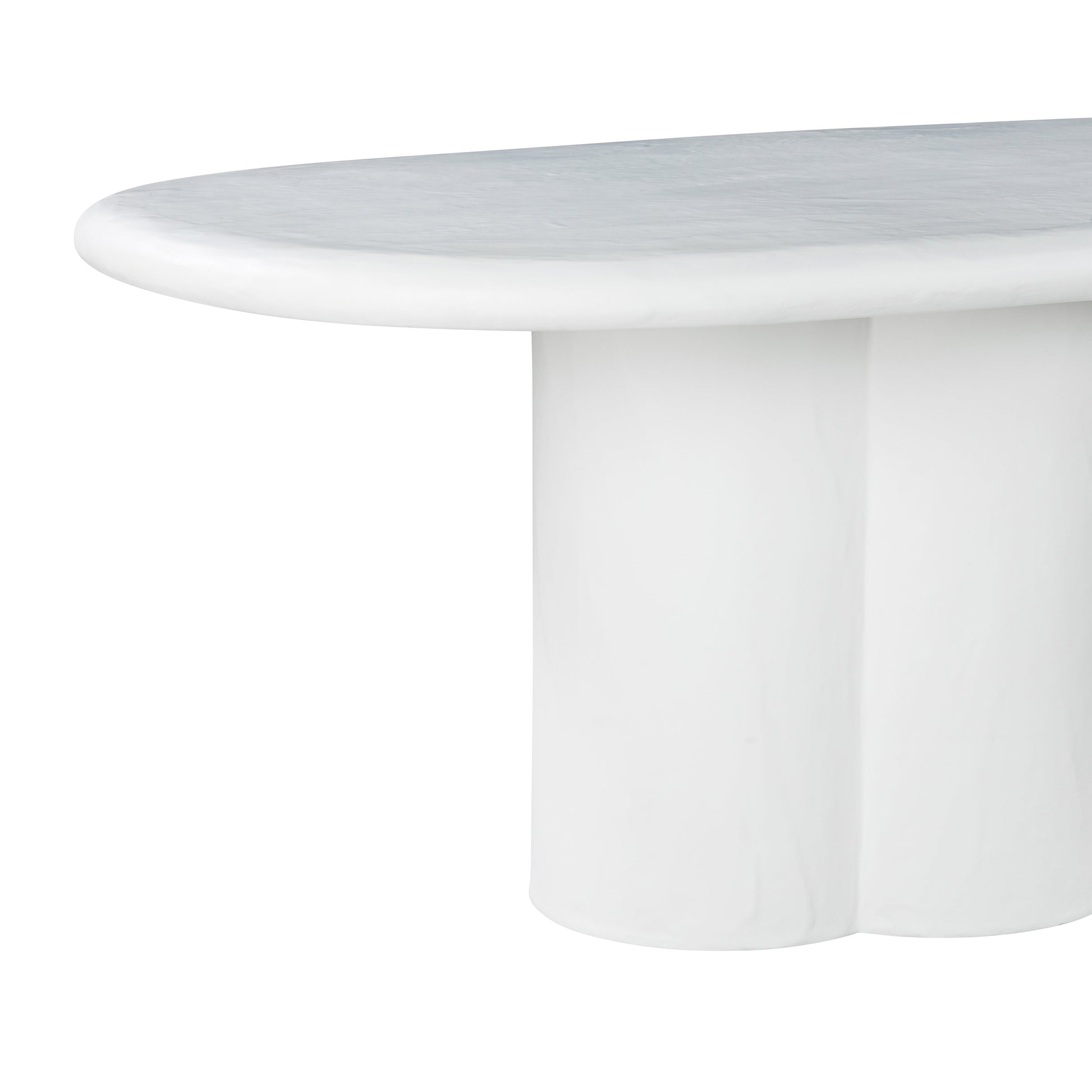 Elika 80 Faux Plaster Indoor Outdoor Oval Dining Table by TOV D54235