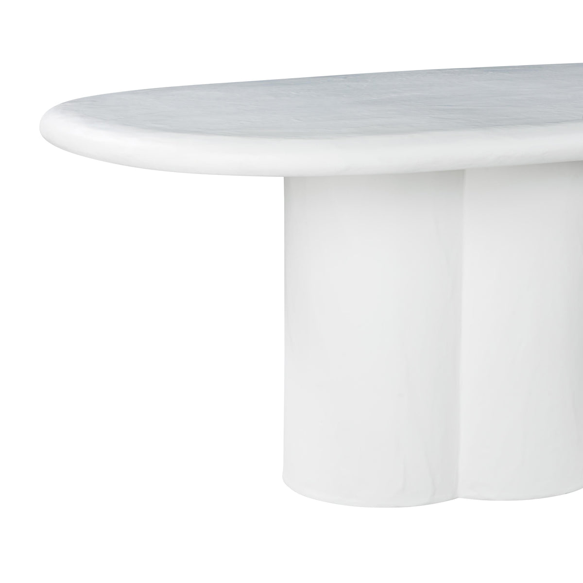 Elika White Faux Plaster Oval Dining Table by TOV Furniture – photo 6 of 7