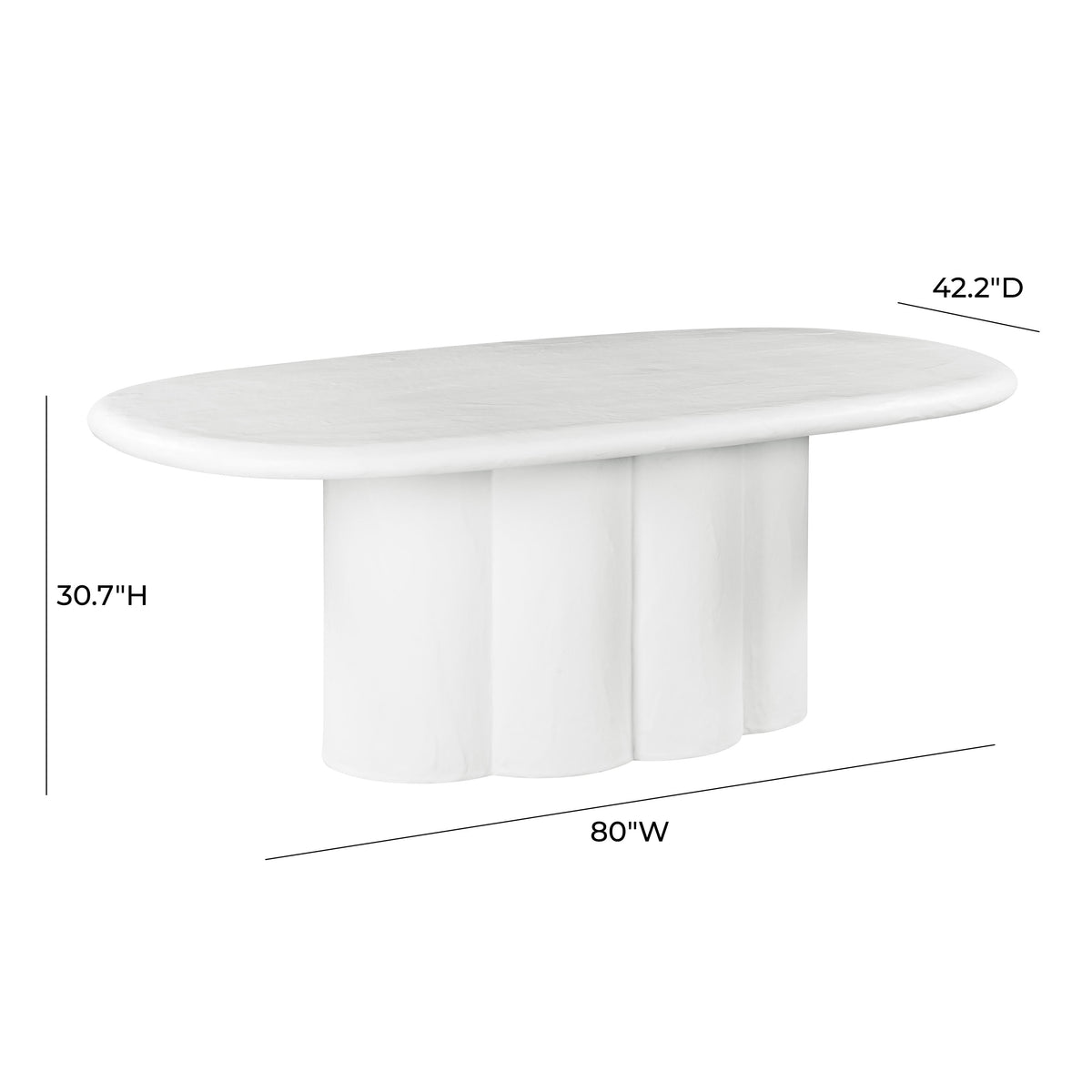 Elika White Faux Plaster Oval Dining Table by TOV Furniture – photo 7 of 7
