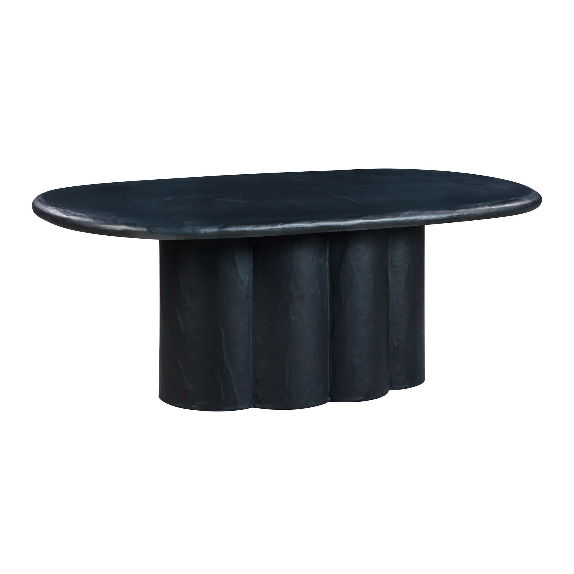 Elika 80 Faux Plaster Indoor Outdoor Oval Dining Table by TOV D54235
