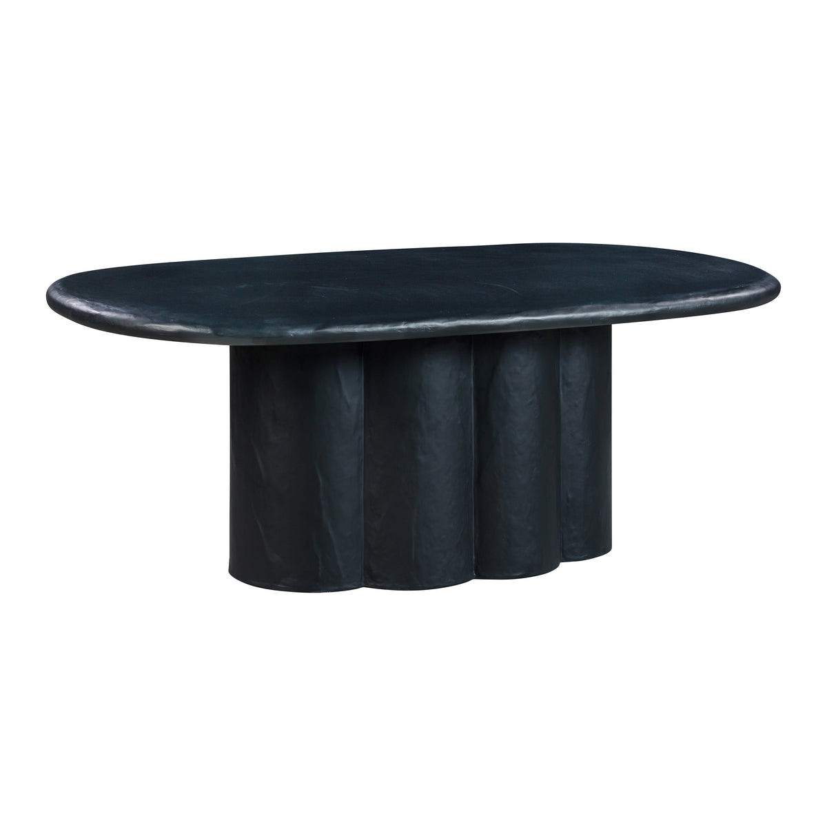 Elika Black Faux Plaster Oval Dining Table by TOV Furniture – photo 3 of 7