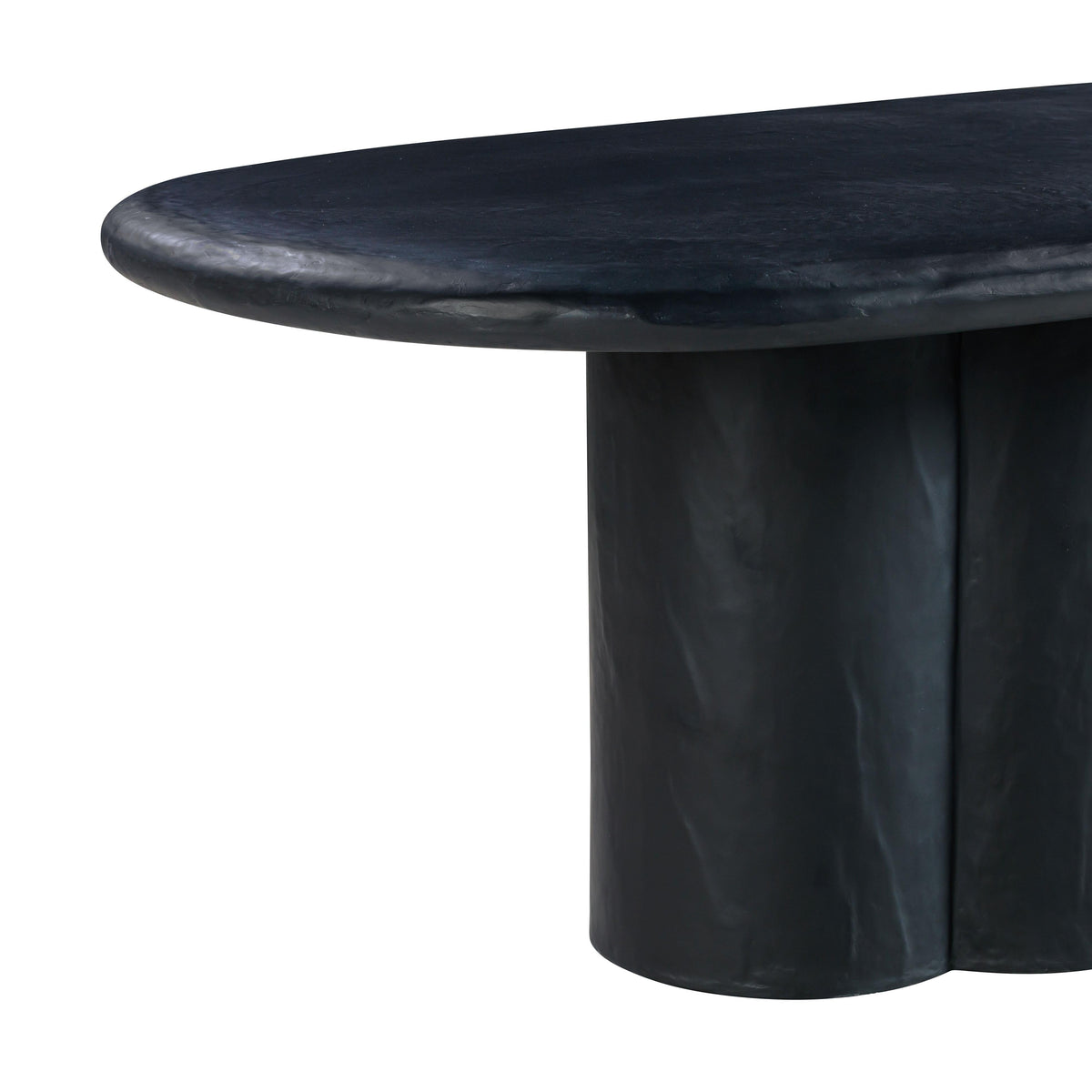Elika Black Faux Plaster Oval Dining Table by TOV Furniture – photo 6 of 7