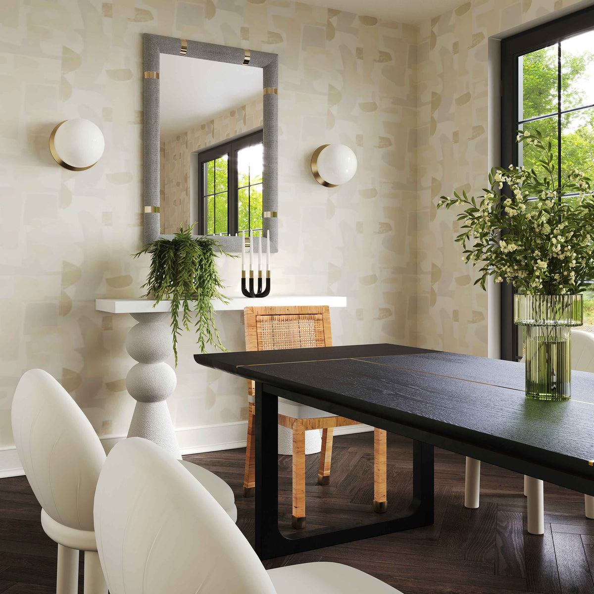 Shiloh 102" Black Ash Rectangular Dining Table by TOV Furniture – photo 2 of 8