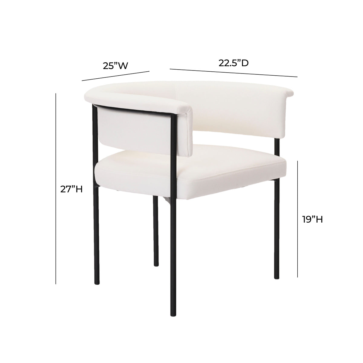 Taylor Cream Performance Linen Dining Chair by TOV Furniture – photo 7 of 7