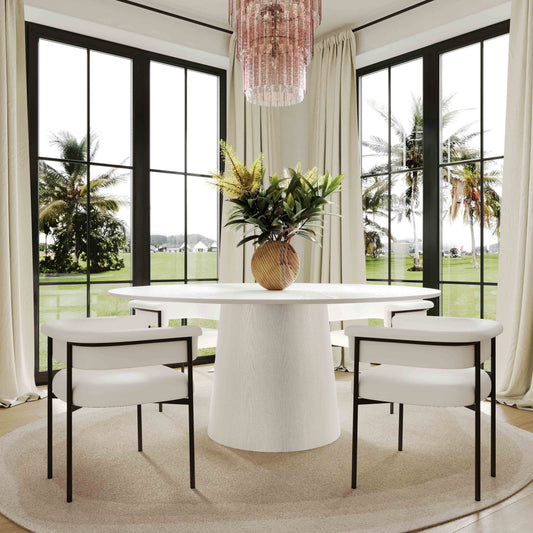 Taylor Cream Performance Linen Dining Chair by TOV Furniture – photo 2 of 7
