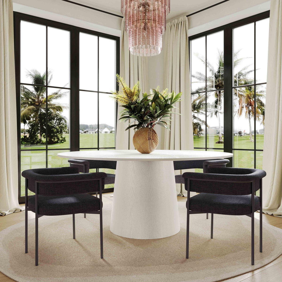 Taylor Black Performance Linen Dining Chair by TOV Furniture – photo 2 of 7