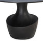 Gevra 54 Black Acacia Faux Plaster Round Dining Table by TOV D54245