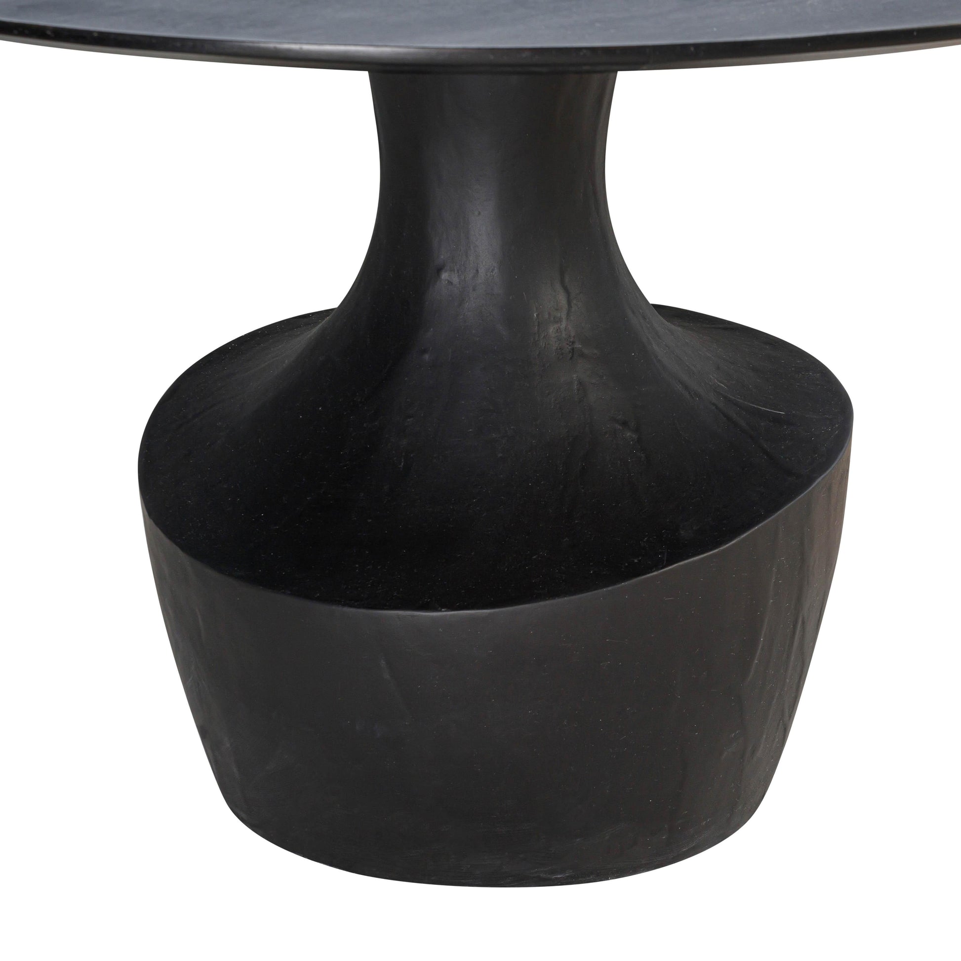 Gevra 54 Black Acacia Faux Plaster Round Dining Table by TOV D54245