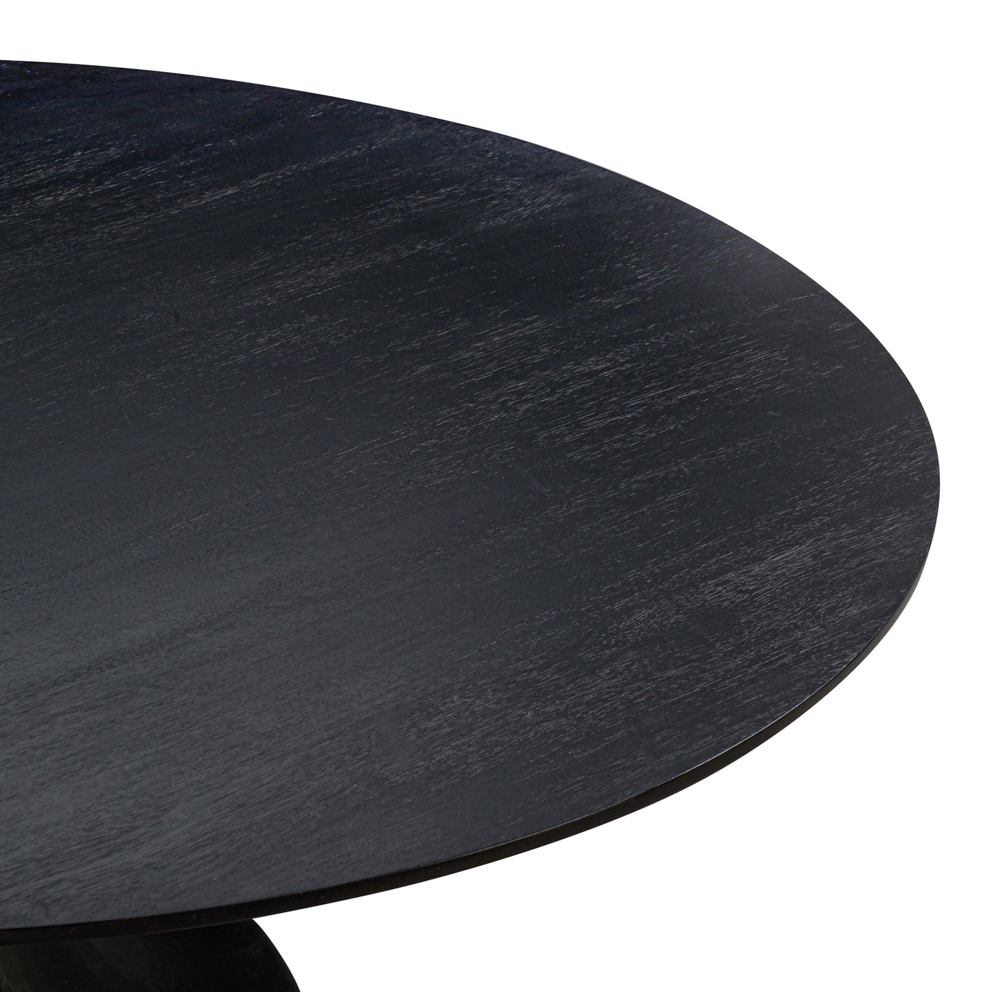 Gevra 54 Black Acacia Faux Plaster Round Dining Table by TOV D54245