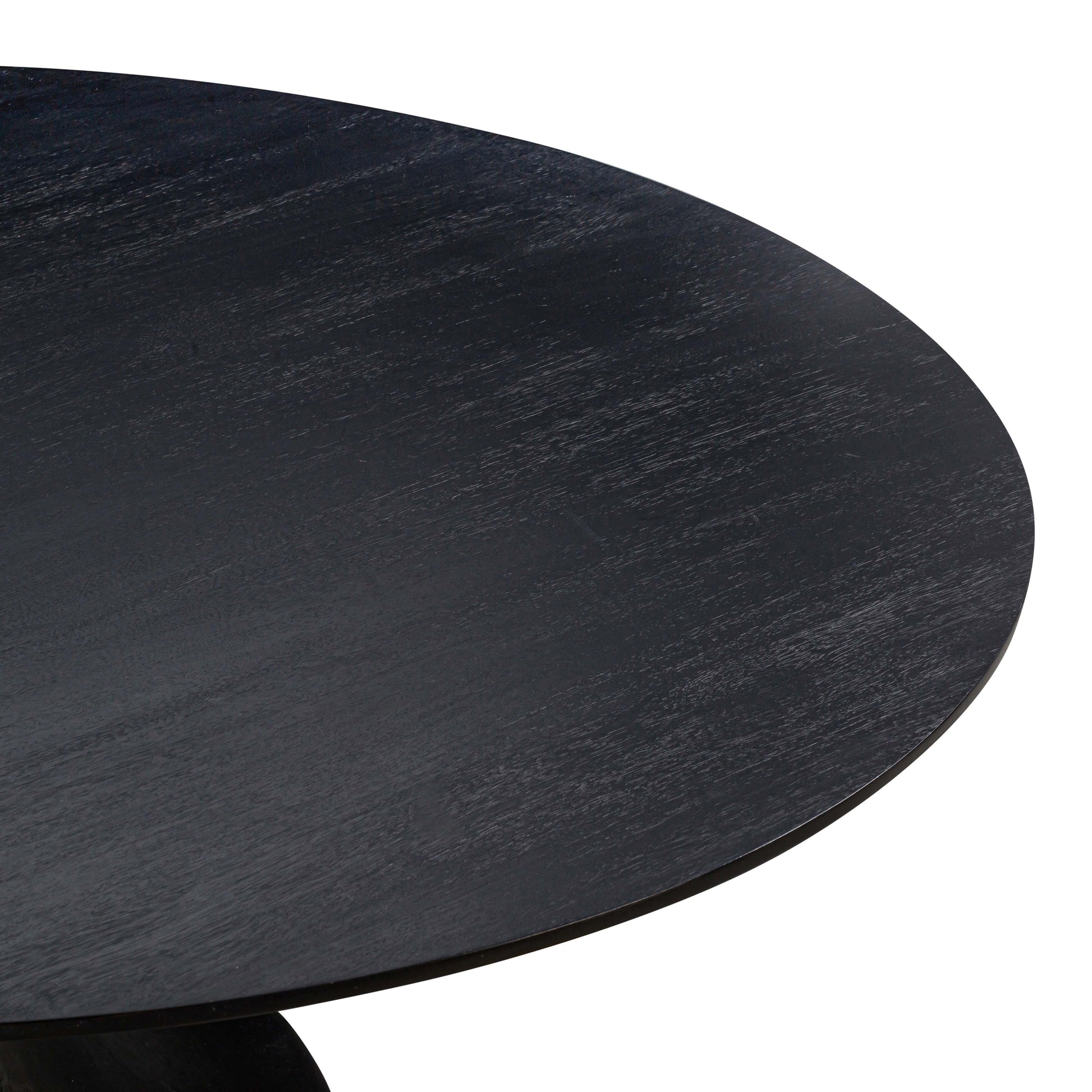 Gevra 54 Black Acacia Faux Plaster Round Dining Table by TOV D54245