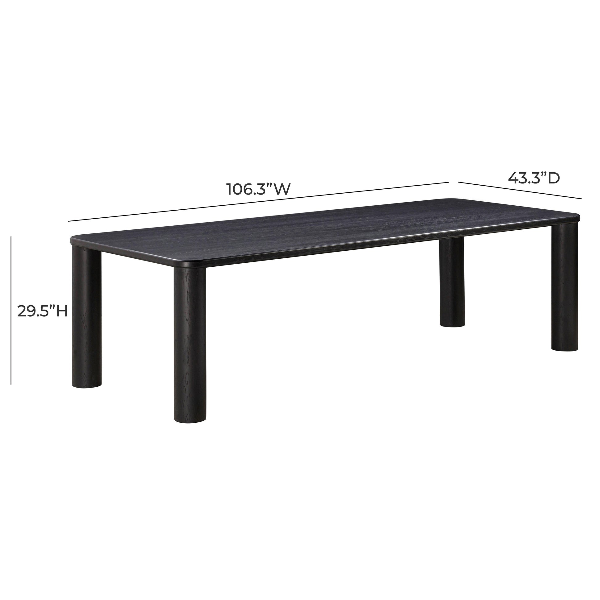 Akola Black Oak Rectangular Dining Table by TOV