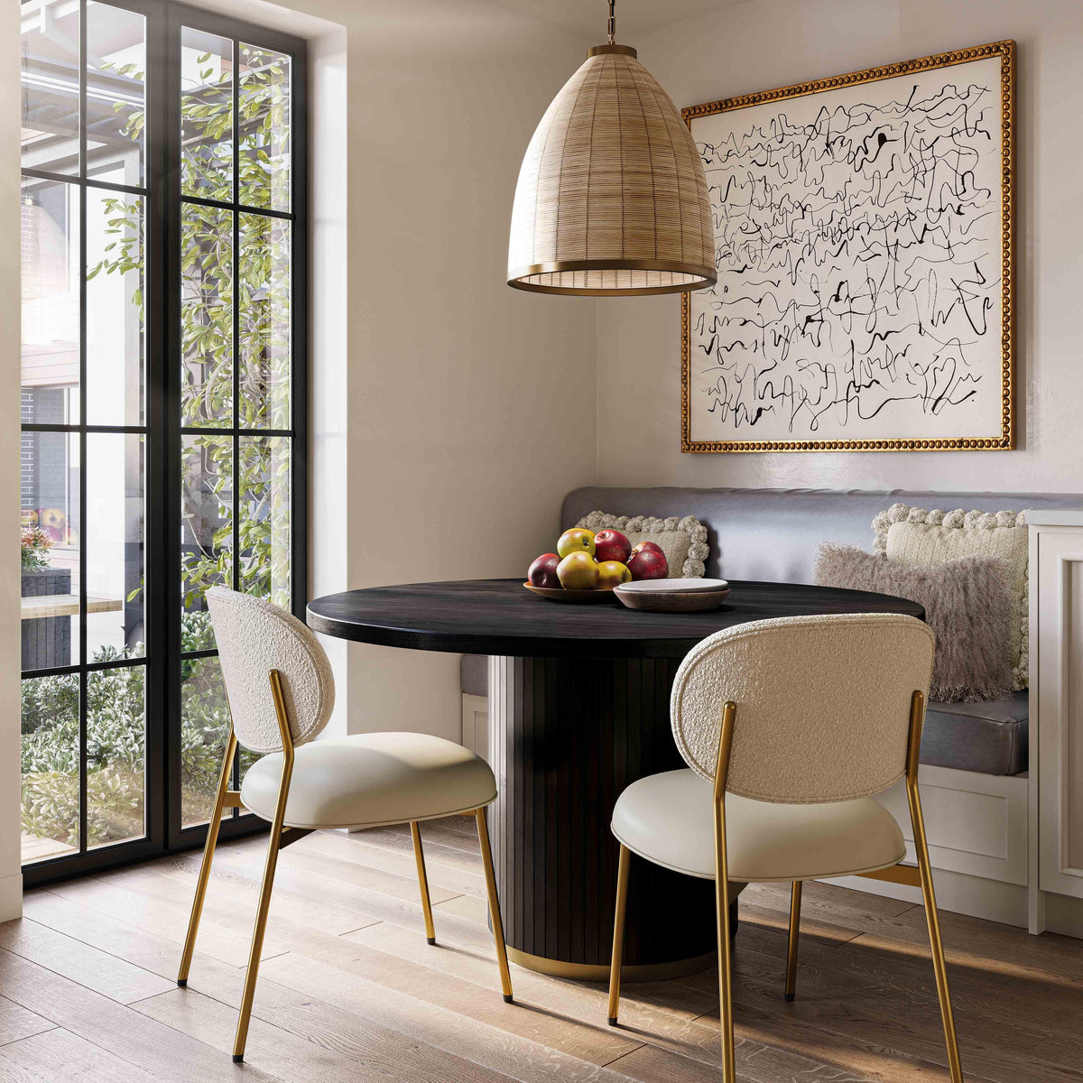 Chelsea Black Oak Round Dining Table by TOV Furniture – photo 2 of 8