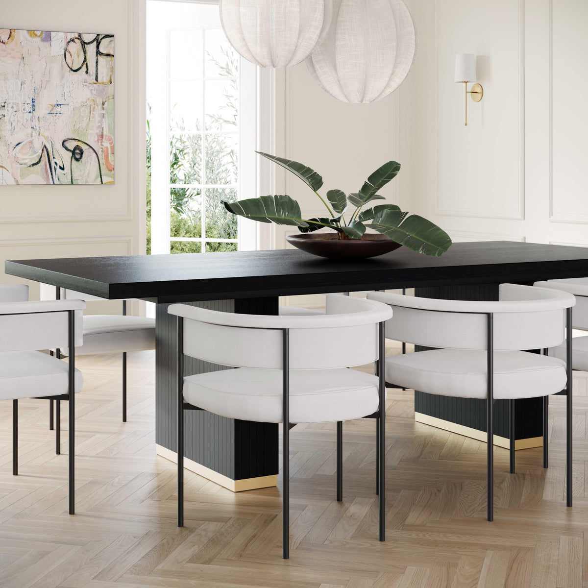 Chelsea Black Oak Rectangular Dining Table by TOV Furniture – photo 2 of 9