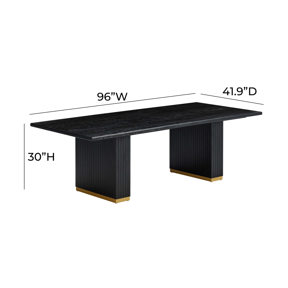 Chelsea Black Oak Rectangular Dining Table by TOV Furniture – photo 8 of 9