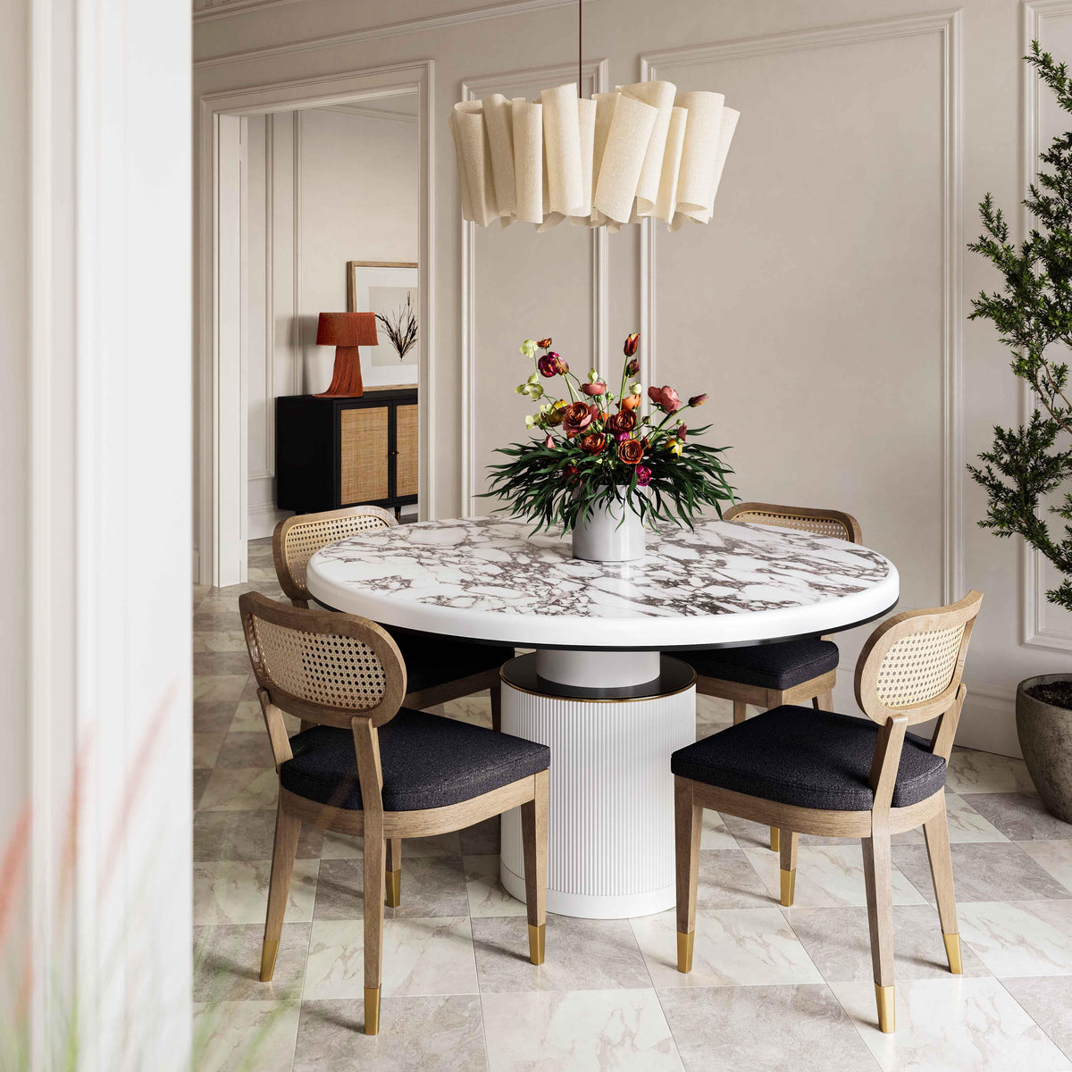 Cosette Black Performance Linen Dining Chair by TOV Furniture – photo 2 of 7