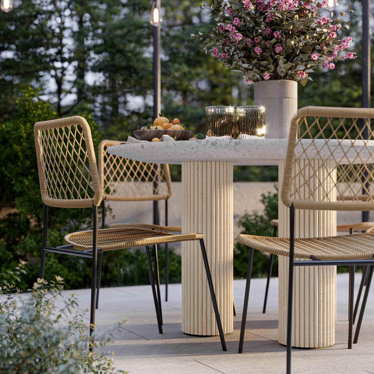 Parcino 47" Faux Terrazzo Concrete Indoor/Outdoor Round Dining Table by TOV Furniture – photo 2 of 8