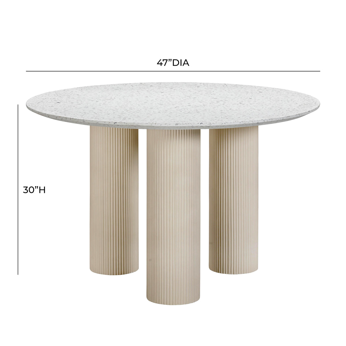 Parcino 47" Faux Terrazzo Concrete Indoor/Outdoor Round Dining Table by TOV Furniture – photo 8 of 8