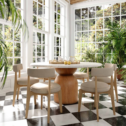 Nikita Taupe Performance Vegan Leather Dining Chair by TOV Furniture – photo 2 of 8