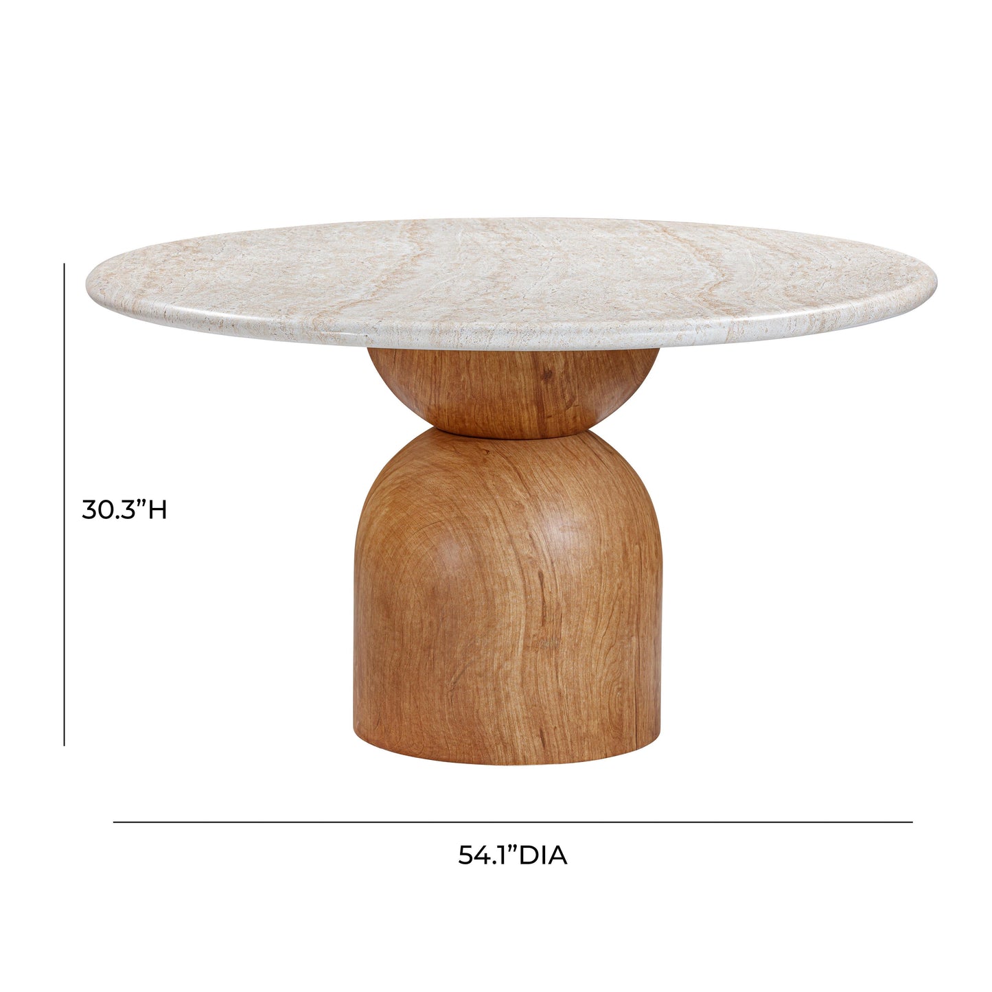 Cynthia 54 Travertine Concrete Indoor Outdoor Round Dining Table by TOV D54319