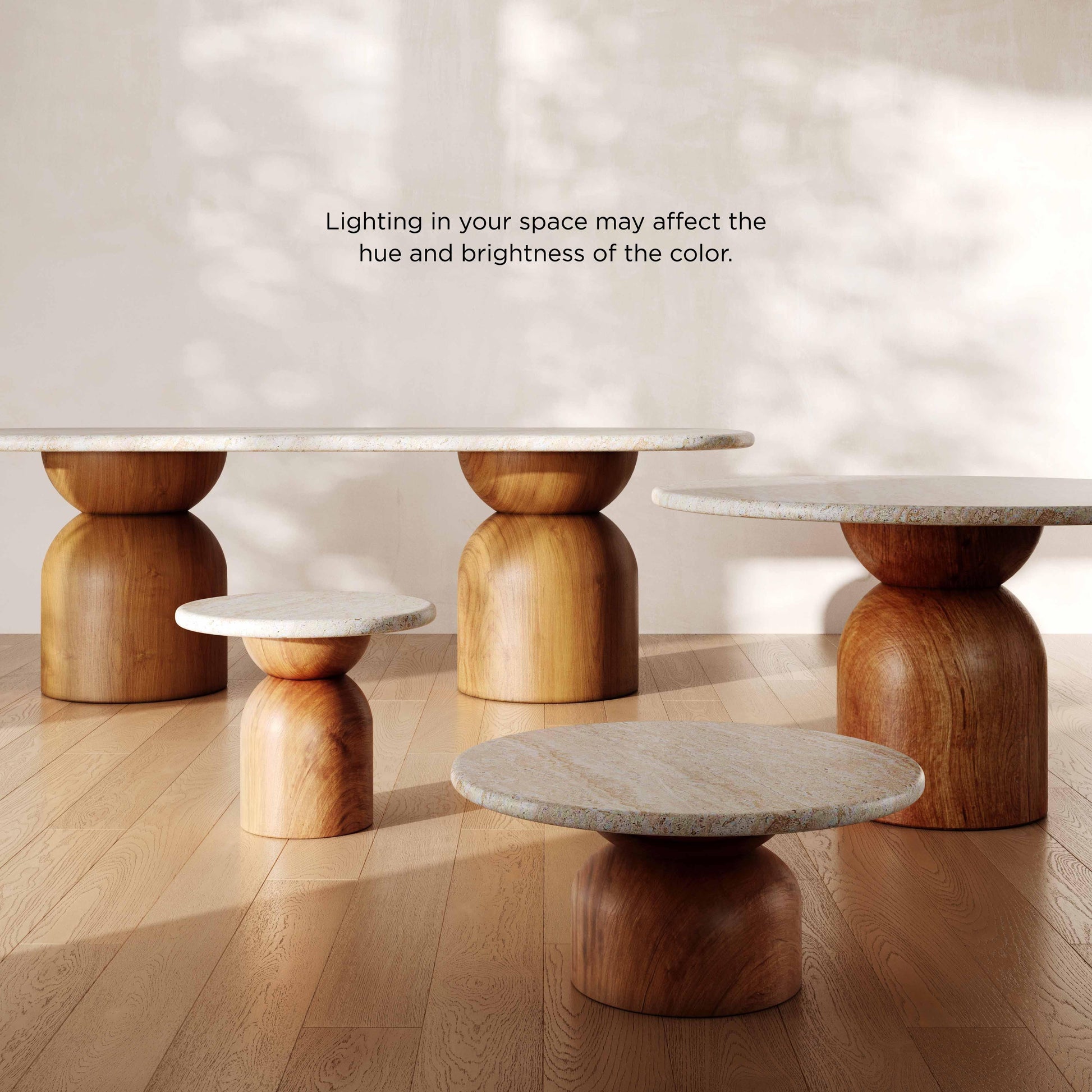 Cynthia 54" Faux Travertine Indoor/Outdoor Concrete Round Dining Table Travertine, Walnut Brown by Tov Furniture