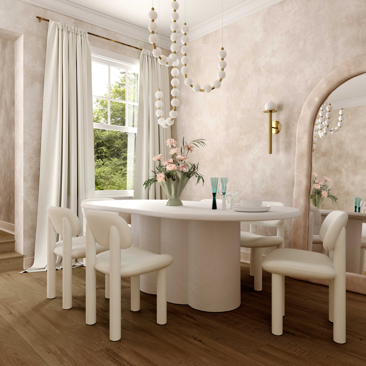 Elise Ivory White Performance Velvet Dining Chair by TOV Furniture – photo 2 of 6