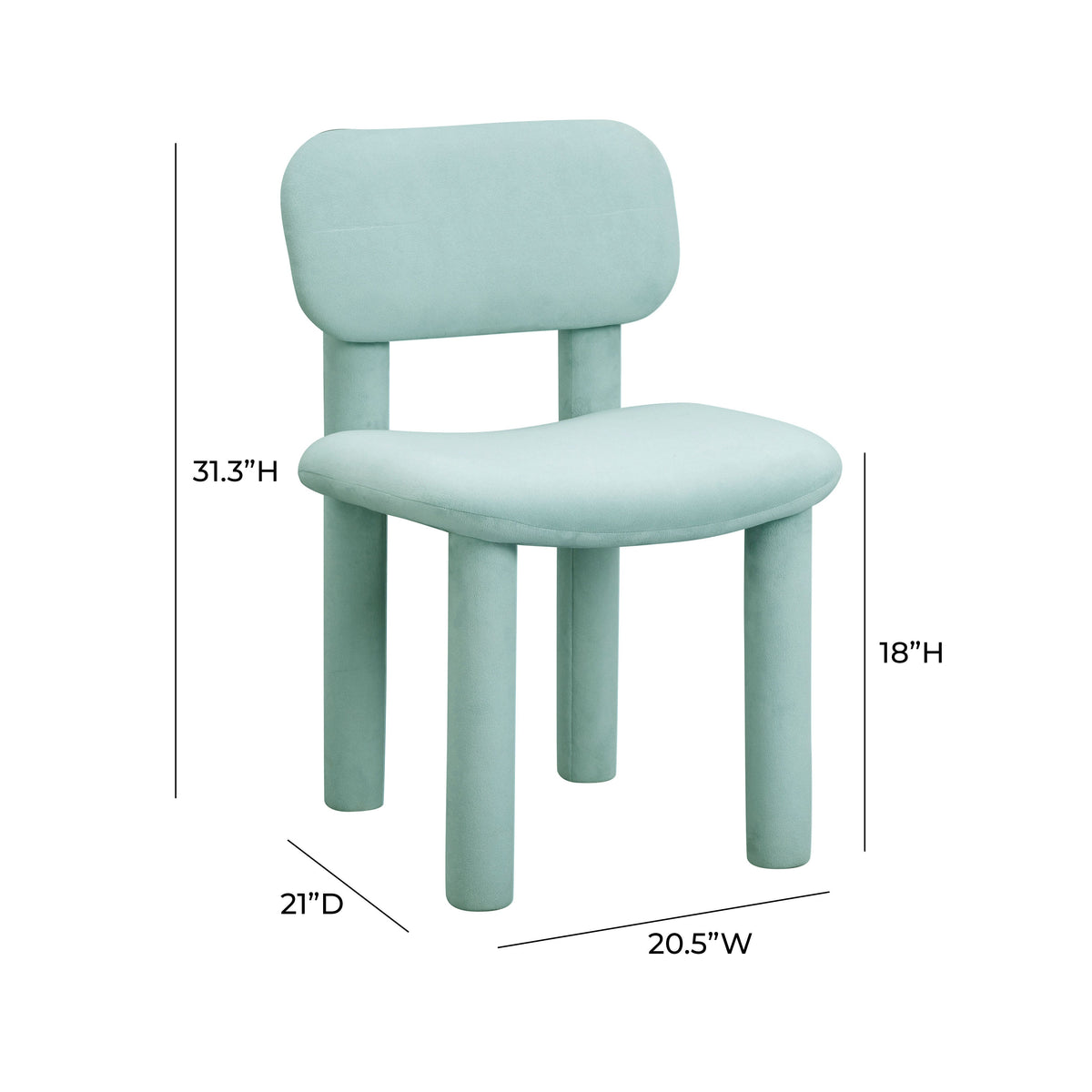 Elise Pale Blue Performance Velvet Dining Chair by TOV Furniture – photo 6 of 6