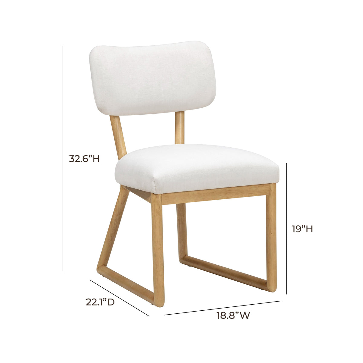Bobbie Cream Upcycled Performance Fabric Dining Chair by TOV Furniture – photo 6 of 6