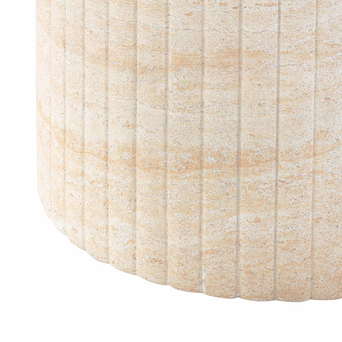 Blossom 54" Washed Faux Travertine Finish Indoor/Outdoor Round Dining Table by TOV Furniture – photo 5 of 7