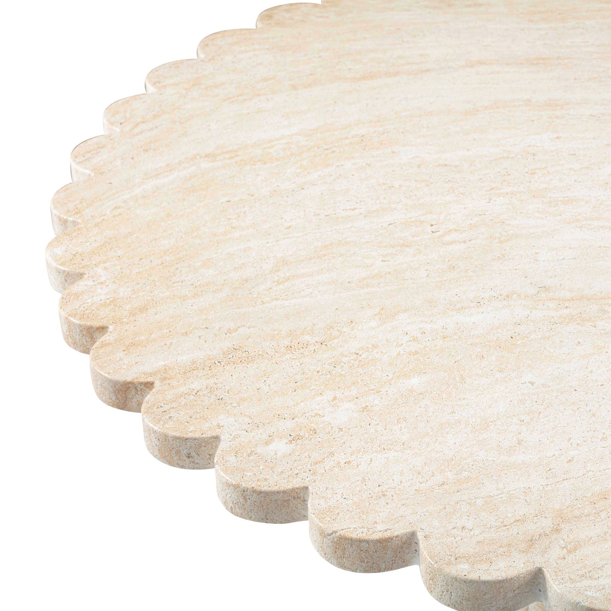 Blossom 54" Washed Faux Travertine Finish Indoor/Outdoor Round Dining Table by TOV Furniture – photo 6 of 7