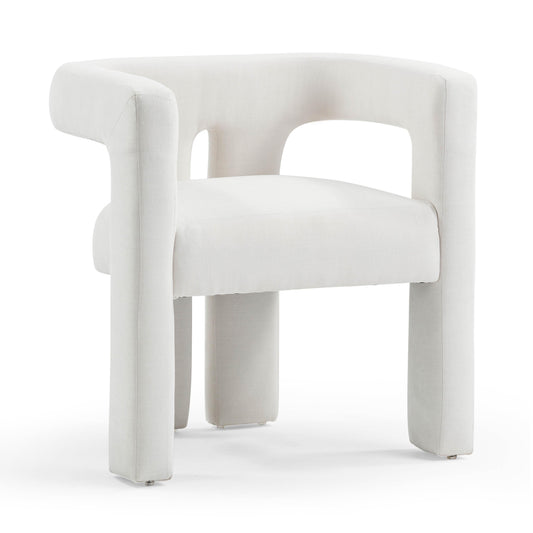Sloane Bone White Upcycled Fabric Chair by TOV D54350