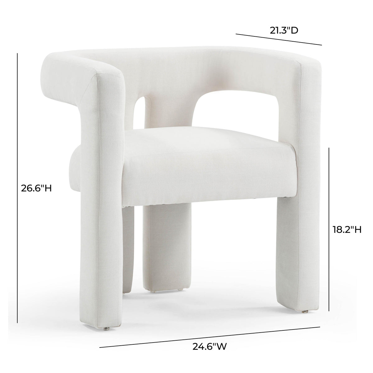 Sloane Bone White Upcycled Performance Fabric Accent Chair by TOV Furniture – photo 7 of 7