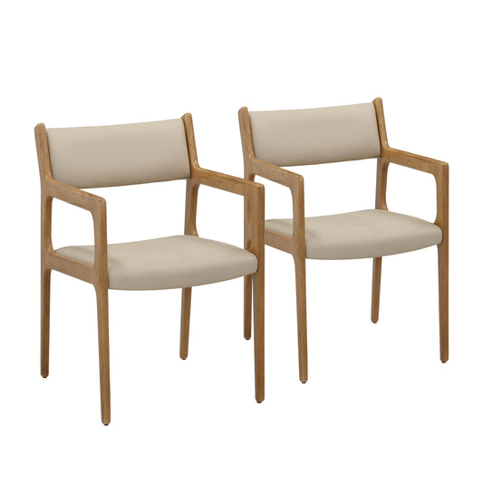Ari Cream Performance Vegan Leather Dining Chair Set Of 2 by TOV D54353