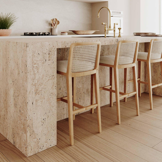 Gerri Performance Tweed and Rattan Counter Stool by TOV Furniture – photo 2 of 7