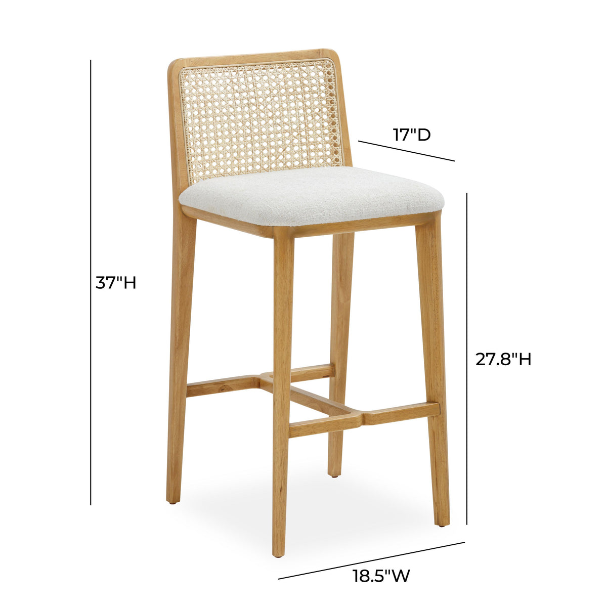 Gerri Performance Tweed and Rattan Counter Stool by TOV Furniture – photo 6 of 7