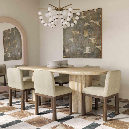 Brut 86" Faux Travertine Pattern Indoor/Outdoor Dining Table by TOV Furniture – photo 2 of 7