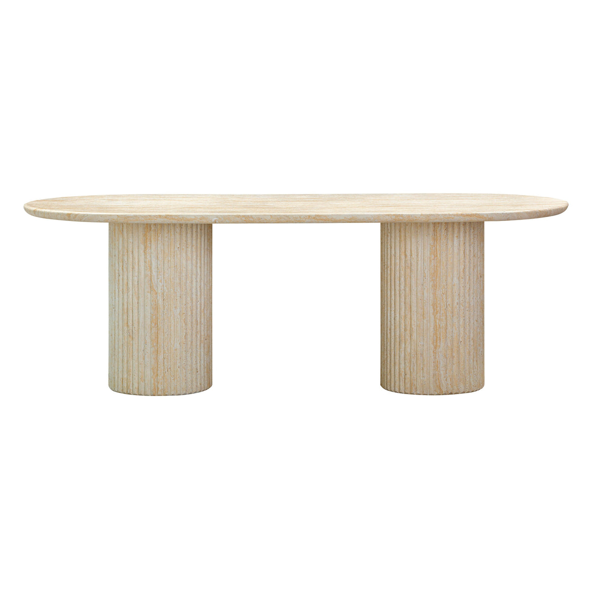 Brut 86" Faux Travertine Pattern Indoor/Outdoor Dining Table by TOV Furniture – photo 3 of 7