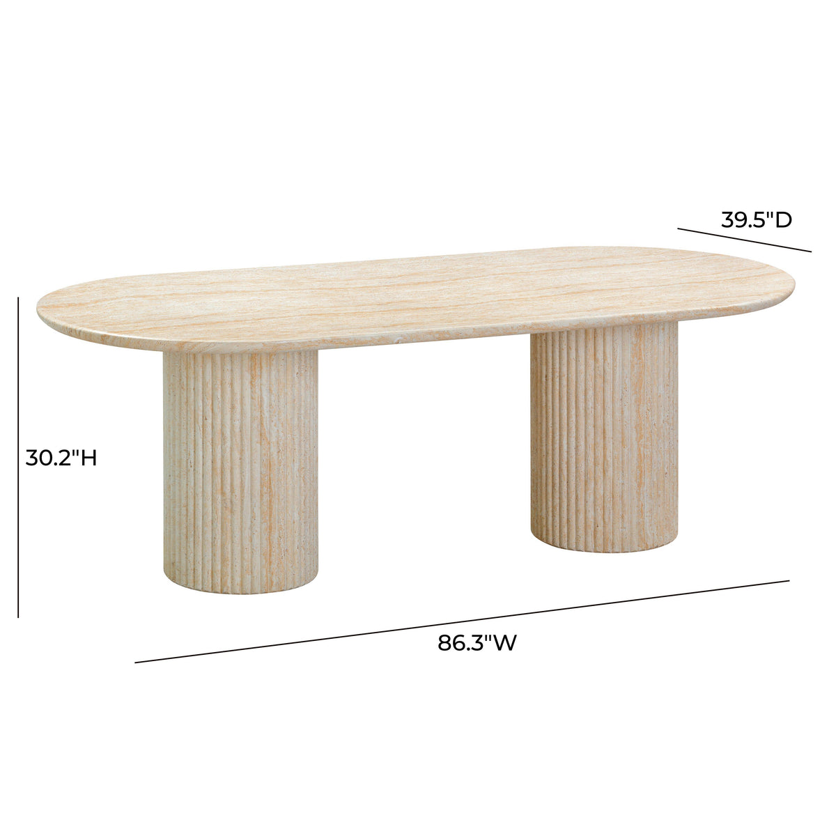 Brut 86" Faux Travertine Pattern Indoor/Outdoor Dining Table by TOV Furniture – photo 7 of 7