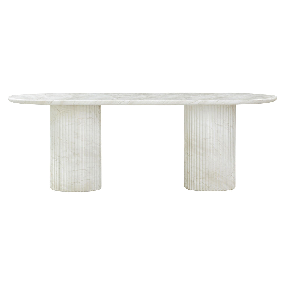 Brut 86" White Faux Marble Pattern Indoor/Outdoor Dining Table by TOV Furniture – photo 3 of 8